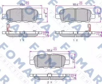 FOMAR FRICTION fo923981 -  Комплект тормозных колодок, дисковый тормоз